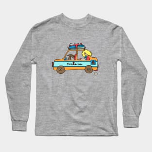 Vintage car with blonde girl Long Sleeve T-Shirt